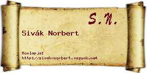 Sivák Norbert névjegykártya