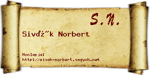 Sivák Norbert névjegykártya