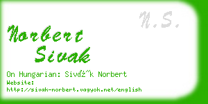 norbert sivak business card